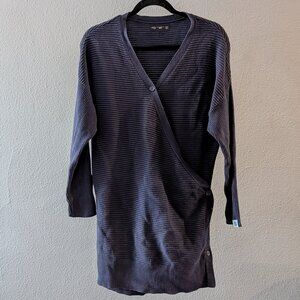 Women's Levelwear Verve Seattle Kraken Navy Wrap Ribbed Sweater Sz M